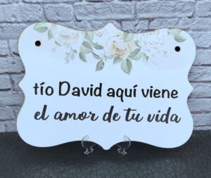 Cartel de pajecito personalizado en adhesivo de alta calidad
