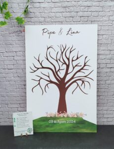 árbol de huellas para bodas diferentes tamaños personalizados con detalles especiales
