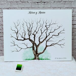 árbol de huellas para bodas diferentes tamaños personalizados con detalles especiales