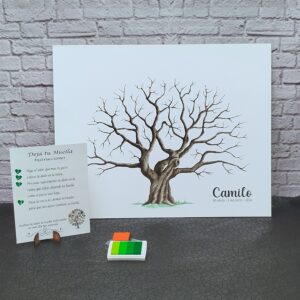 árbol de huellas para bodas diferentes tamaños personalizados con detalles especiales