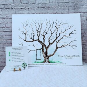 árbol de huellas para bodas diferentes tamaños personalizados con detalles especiales