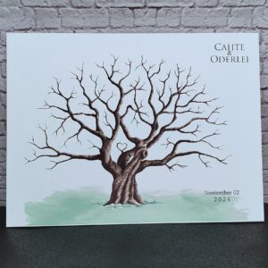 árbol de huellas para bodas diferentes tamaños personalizados con detalles especiales