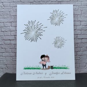 árbol de huelllas para bodas y toda ocasión personalizados con detalles especiales