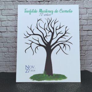 árbol de huellas para bodas diferentes tamaños personalizados con detalles especiales