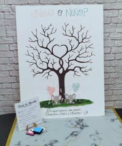 árbol de huellas para bodas diferentes tamaños personalizados con detalles especiales