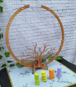 Cuadro de firmas en estilo circulo con árbol personalizado para toda ocasión con las hojas pintadas