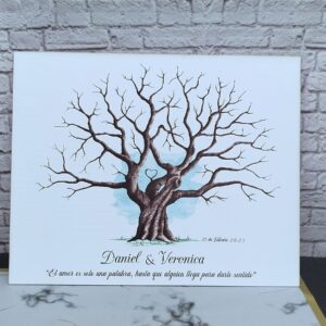 árbol de huellas para bodas diferentes tamaños personalizados con detalles especiales