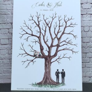 árbol de huellas para bodas diferentes tamaños personalizados con detalles especiales