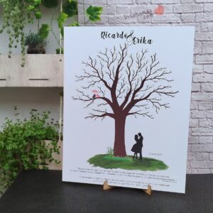 árbol de huellas para bodas diferentes tamaños personalizados con detalles especiales