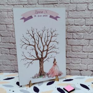 árbol de huellas para bodas diferentes tamaños personalizados con detalles especiales