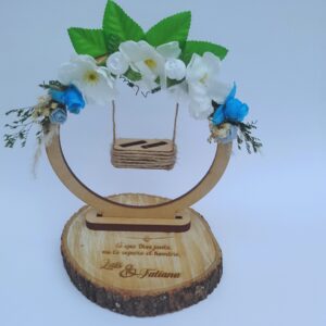 porta anillos tipo culumpio vintage, boda campestre, boda romantica, personalizado, rodaja de madera para anillos de boda