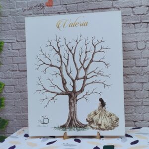 árbol de huellas para bodas diferentes tamaños personalizados con detalles especiales