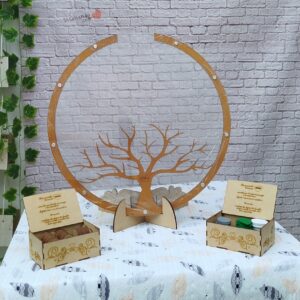 Cuadro de firmas en estilo circulo con árbol personalizado para toda ocasión