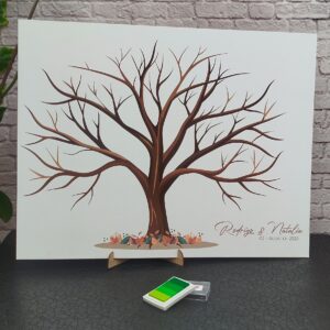 árbol de huellas para bodas diferentes tamaños personalizados con detalles especiales