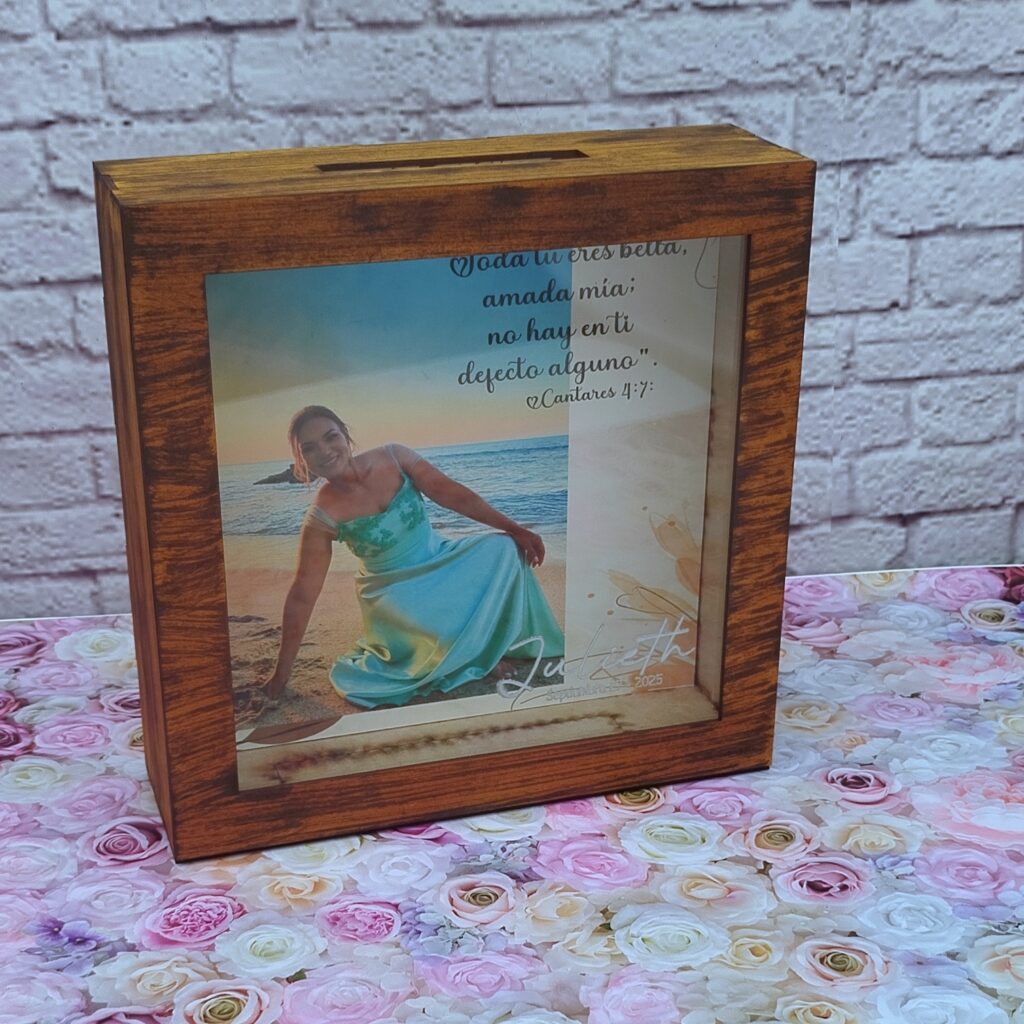 Cofre para lluvia de sobres para bodas y eventos personalizado diseño especial