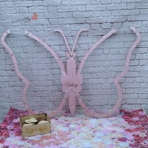 Cuadro de firmas, libro de firmas y deseos en estilo mariposa en acrílico personalizado
