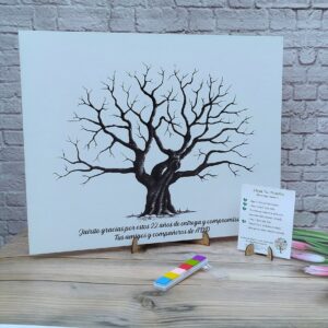 árbol de huellas para bodas diferentes tamaños personalizados con detalles especiales