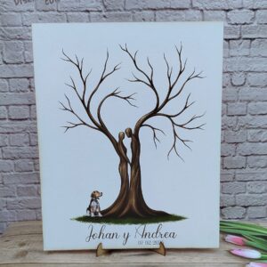 árbol de huellas para bodas diferentes tamaños personalizados con detalles especiales