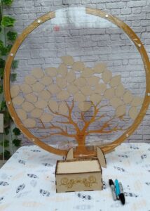 Cuadro de firmas en estilo circulo con árbol personalizado para toda ocasión