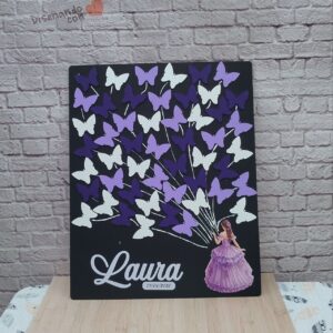 Libro de firmas tipo cuadro personalizado pintado y detallades
