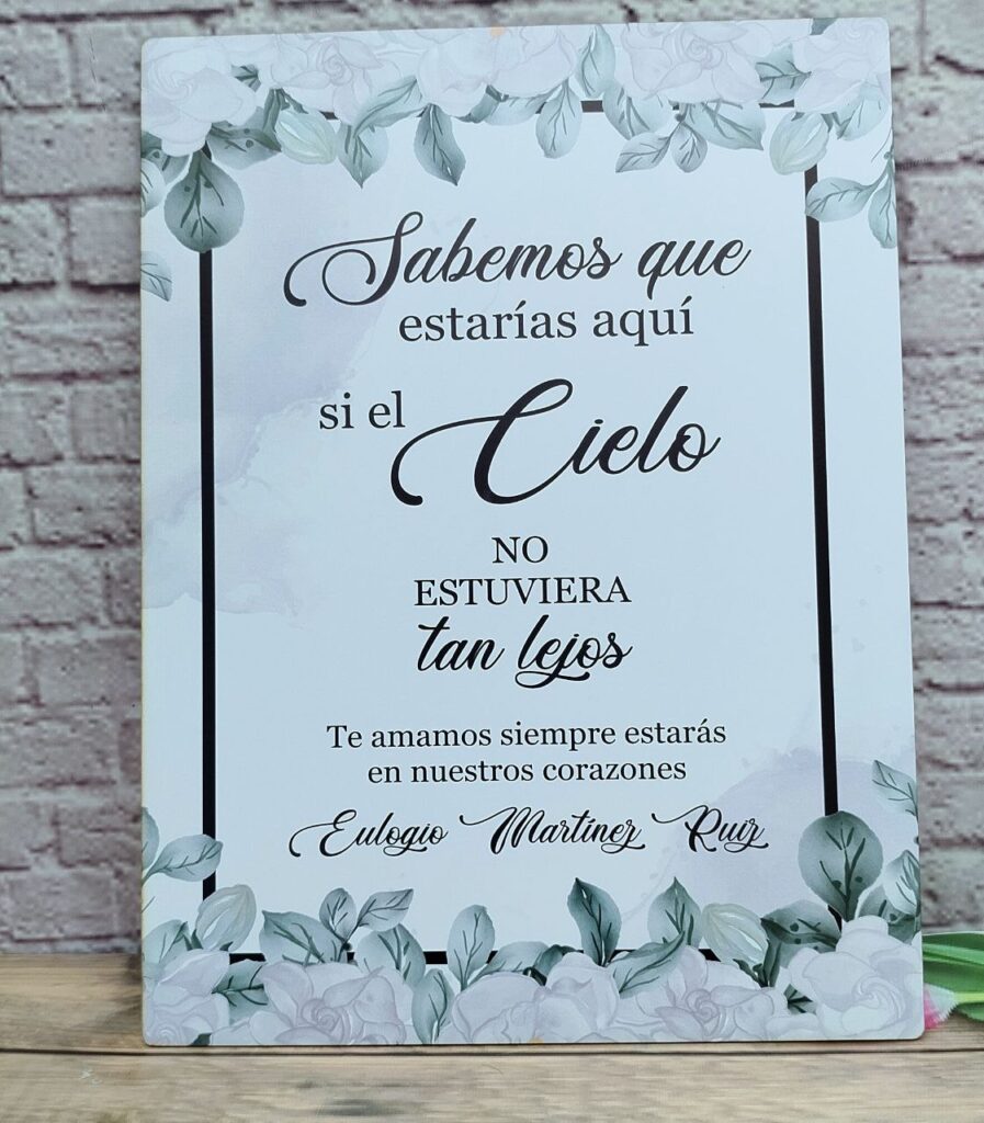 Cartel del recuerdo personalizado para bodas y eventos