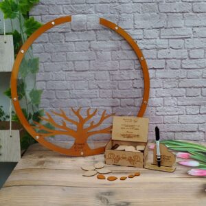 Cuadro de firmas en estilo circulo con árbol personalizado para toda ocasión