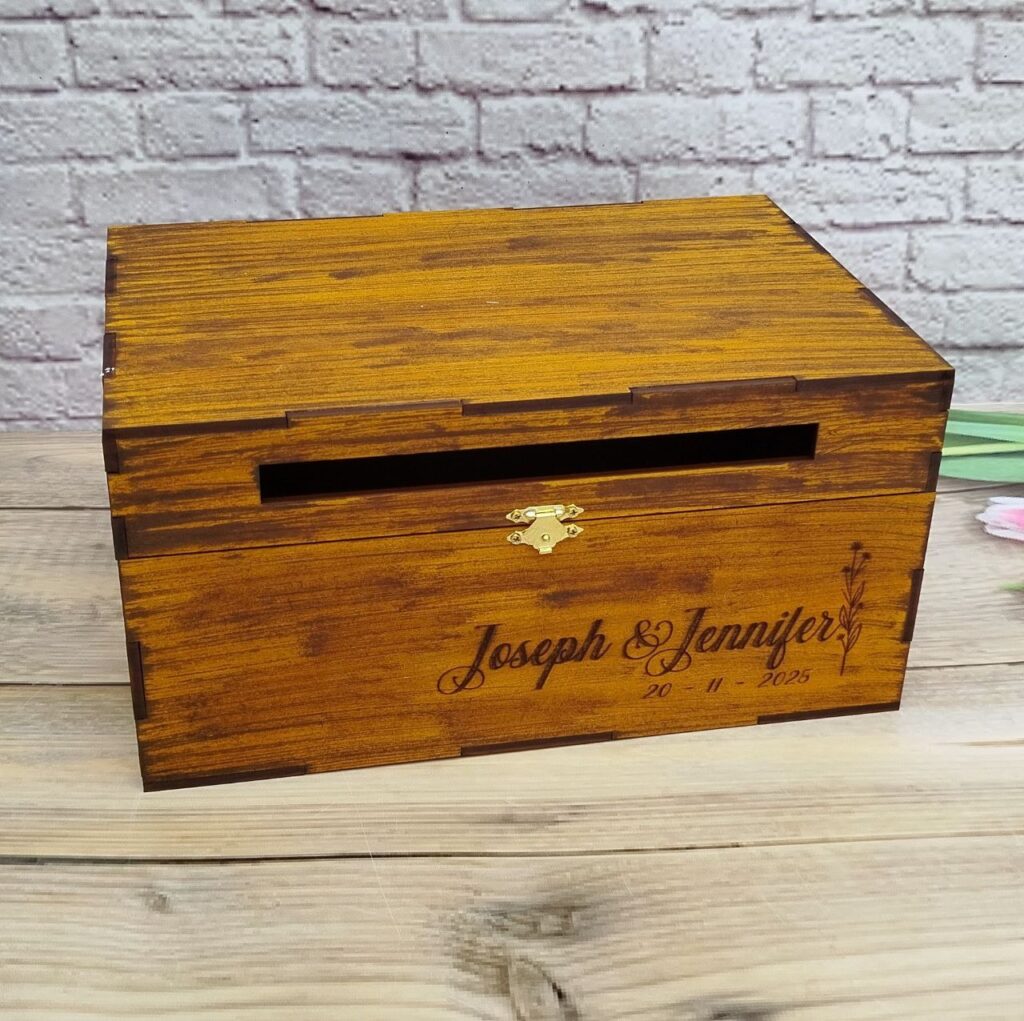 Cofre para lluvia de sobres para bodas y eventos personalizado diseño especial