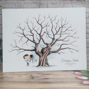 árbol de huellas para bodas diferentes tamaños personalizados con detalles especiales