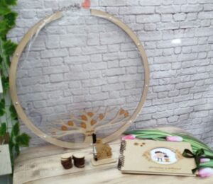 Cuadro de firmas en estilo circulo con árbol personalizado para toda ocasión