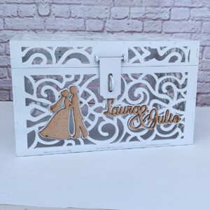 Cofre para lluvia de sobres para bodas y eventos personalizado diseño especial