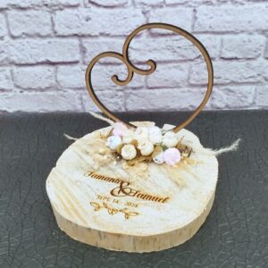 porta anillos tipo culumpio vintage, boda campestre, boda romantica, personalizado, rodaja de madera para anillos de boda