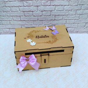 Cofre para lluvia de sobres para bodas y eventos personalizado diseño especial