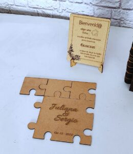 Libro de firmas tipo rompecabezas personalizado para bodas y eventos