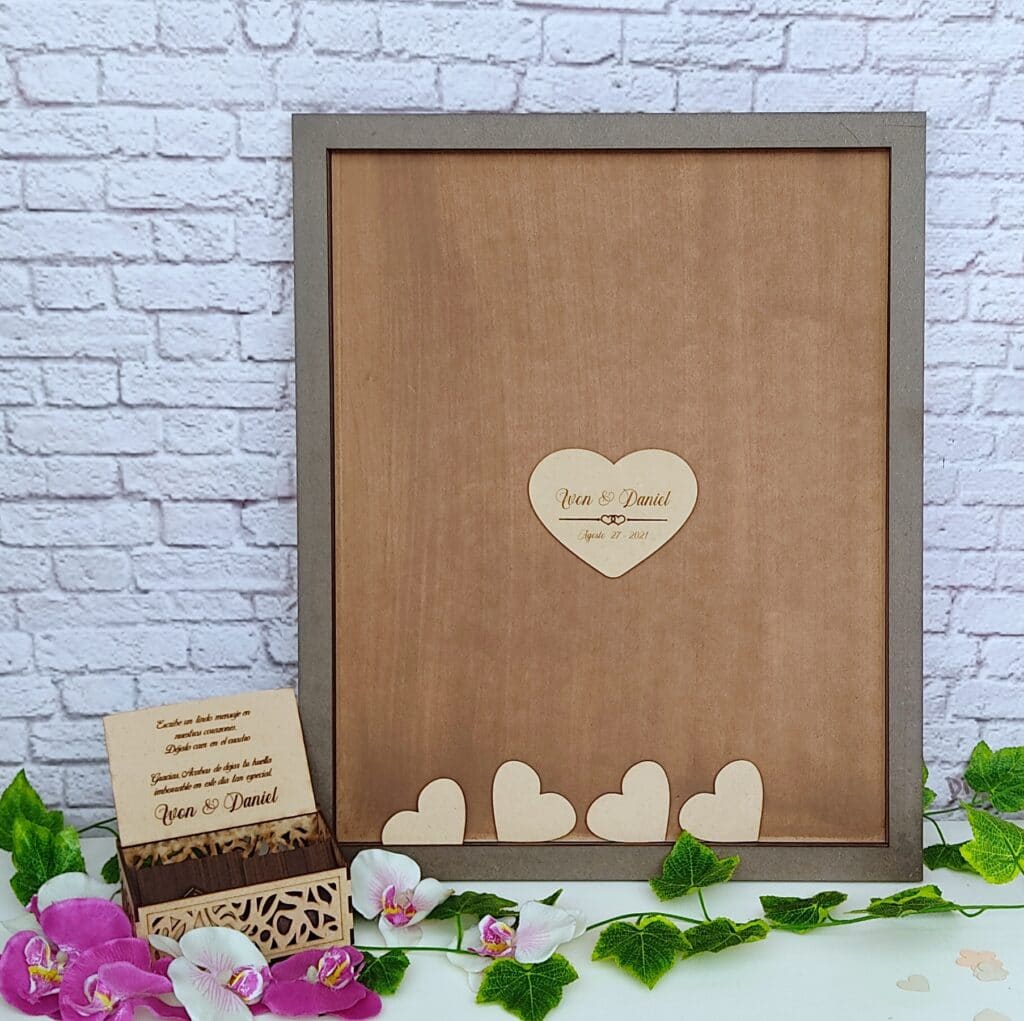 Cuadro de firmas para 150 und. de corazones estandar