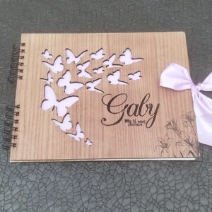 Libro de firmas personalizado para todo evento, tapa en madera