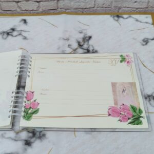 Libro de firmas con tapa en acrílico personalizado