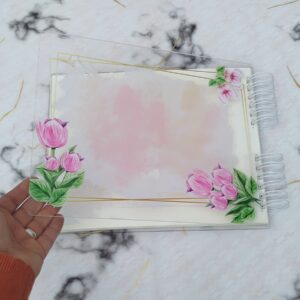 Libro de firmas con tapa en acrílico personalizado