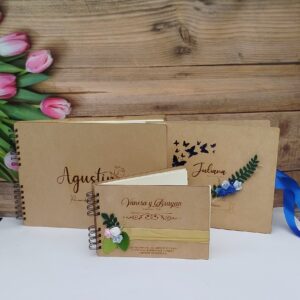 Libros de firmas personalizados con tapas en madera