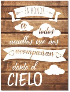 Cartel del recuerdo para bodas y eventos