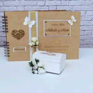 Libro de firmas y cofre para anillos