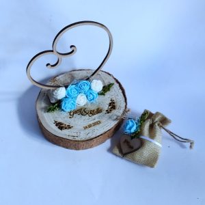 rodaja porta anillos en corazón personalizada