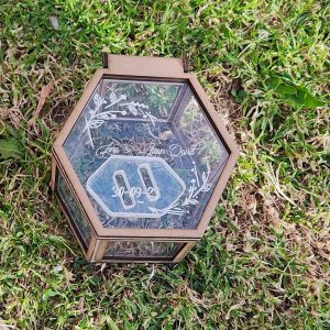 Cofre para anillos de boda personalizados en acrilico