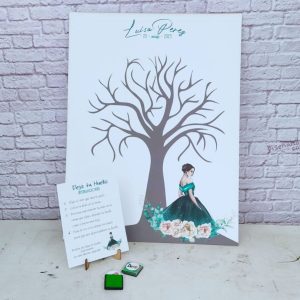 árbol de huellas para quinceaños