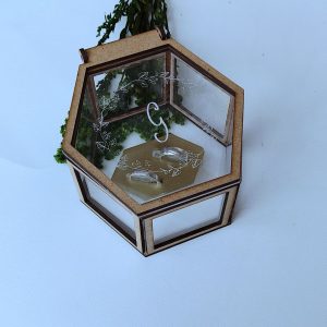 cofre en acrilico para anillos de boda