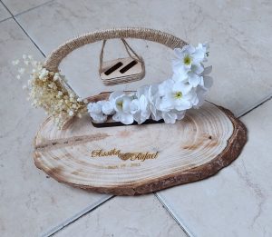 Portaanillos personalizado tipo culumpio para bodas