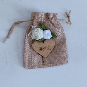 Bolsa en yute para arras personalizada