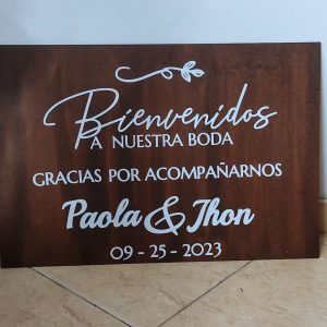 Cartel de bienvenida boda y toda ocasión personalizado