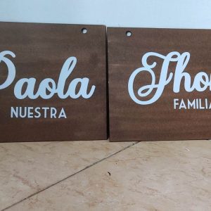cartel para silla de los novios y toda ocasión personalizado