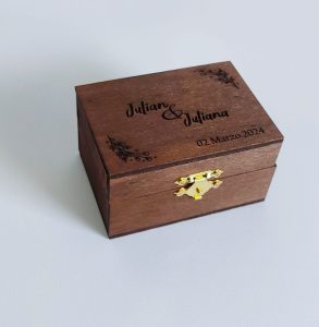 Cofre vintage para anillos de boda