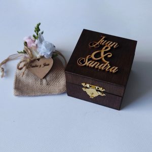 Cofre vintage para anillos de boda